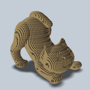 3D конструктор из картона "Потягивающийся котенок"