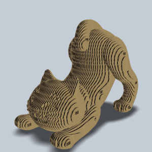 3D конструктор из картона "Потягивающийся котенок"