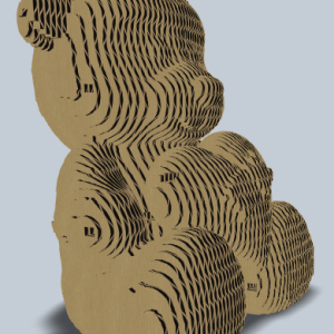 3D конструктор из картона "Медвежонок с сердцем"